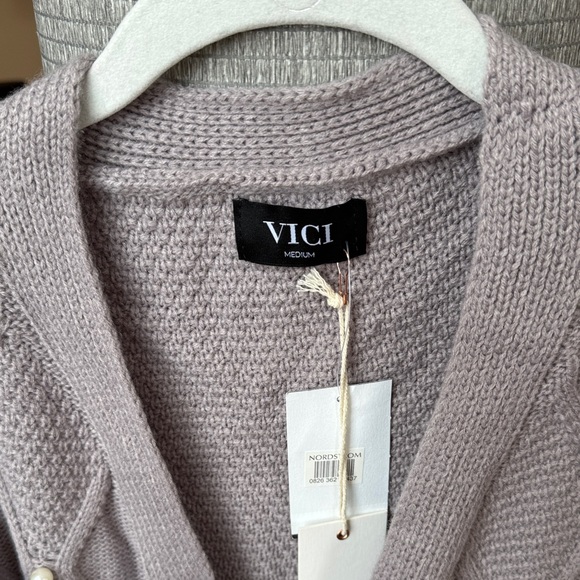 Vici Pearl Embellished Cardigan - Soft Lavender - Picture 2 of 4